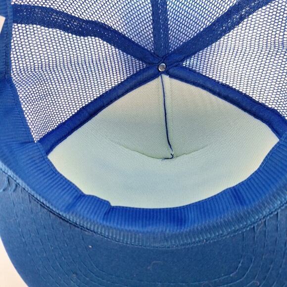 Vintage Funny Saying Trucker Hat Cap Mesh Snapback Blue "I'll Kick Your A$$" - Picture 7 of 8